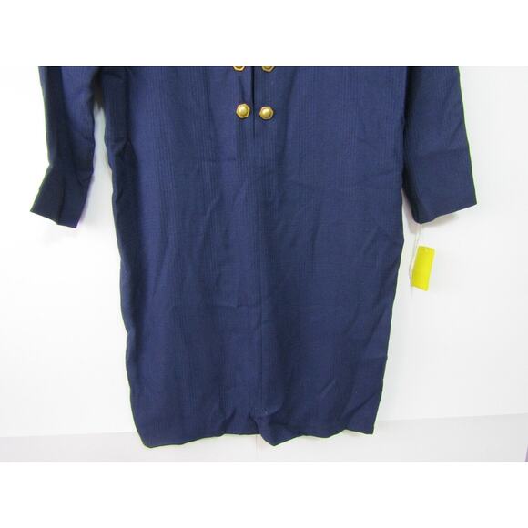 Junniette Rayon Wool Blend Blue Vintage Short Mini Dress Womens size 12 Zip Knit - Picture 3 of 11
